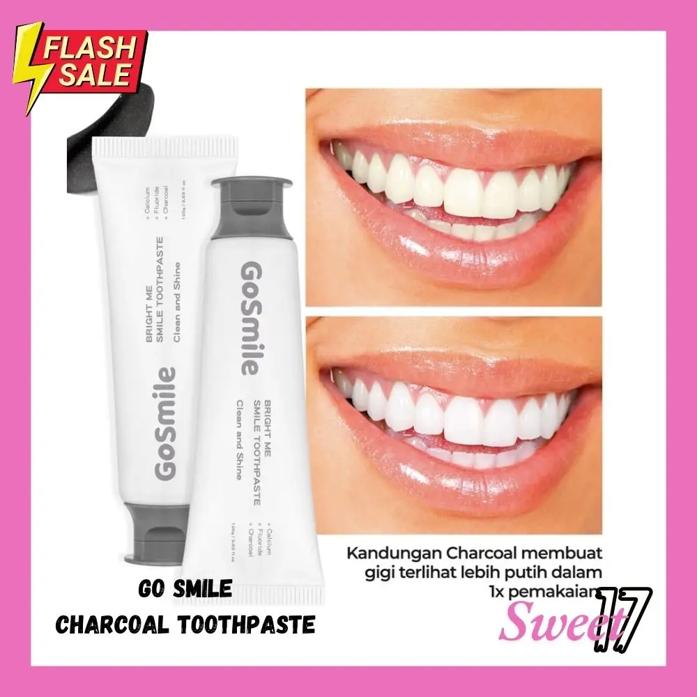 Go Smile Bright Me Smile Charcoal Toothpaste Pasta Gigi Charcoal - PREMIUM TOOTHPASTE | Untuk Memutihkan GIGI Gusi