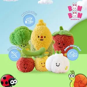 Boneka Karakter Buah Sayur Fruits Vagetable Cute Lucu Premium Mainan Edukatif Kado Bayi Baby Anak Balita Cewek Cowok Aman Lembut Empuk Motif Jagung Pisang Strawberry Semangka Brokoli