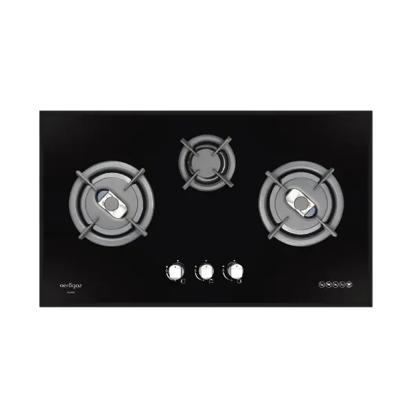 Aerogaz 90cm Tempered Glass Gas Hob with 3 Burners AZ-933F