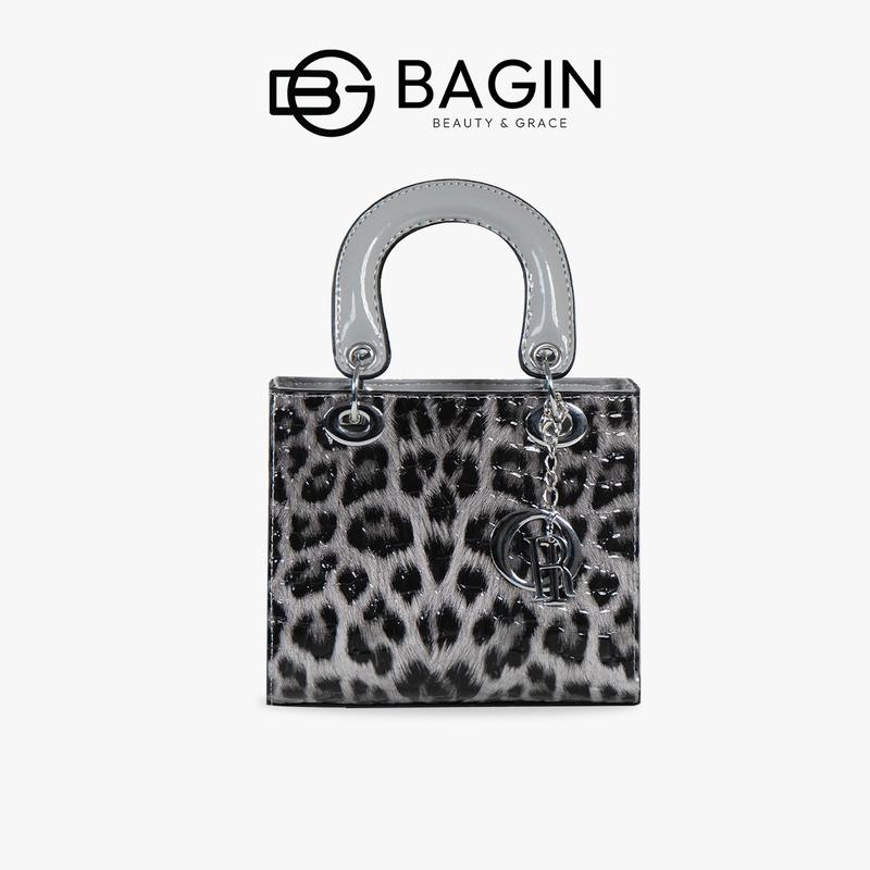 【Shop Túi Xách Nữ Da Beo Bóng Dáng Vuông Tặng Kèm Charm Dây Đeo Dài Cao Cấp [gy-1055]