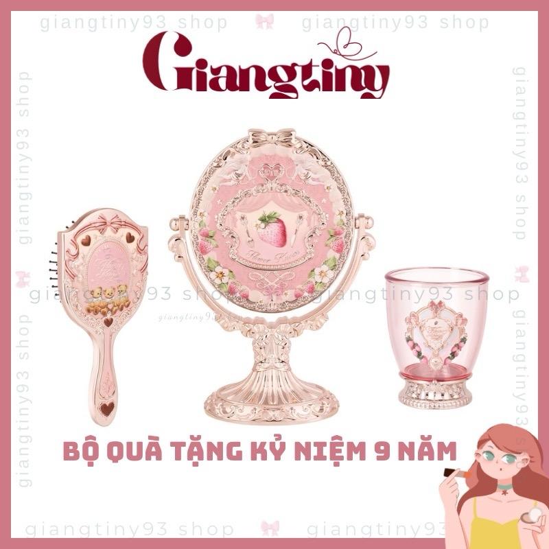   Flower Knows  Set quà tặng kỷ Niệm 9 năm Hoa Biết Gương Để Bàn Lược Đệm Khí Ly Đựng Cọ 