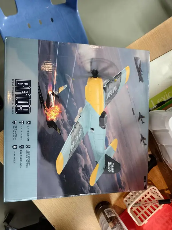 DEERC RC Plane 3 Channel BF-109 Remote Control Airplane Fighter, 2.4GHz 6-axis Gyro Stabilizer RTF Glider Aircraft with 2 Batteries, Easy to Fly for Beginners. 7