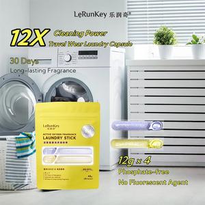 LeRunKey 12g 99.89% Antibacterial Explosive Salt Fragrance Detergent Capsules - Stain Removal, Mite Elimination, Long-lasting Fragrance, Portable Travel Size, Laundry Beads, Detergent, Laundry Balls Kotak dryer  ball  laundry laundry  ball