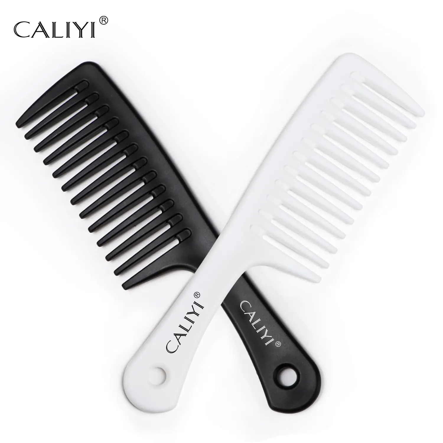 CALIYI Large Wide Tooth Comb Shower Smooth Hair comb for wet curly hair Durable Hair Brush Styling Tools
