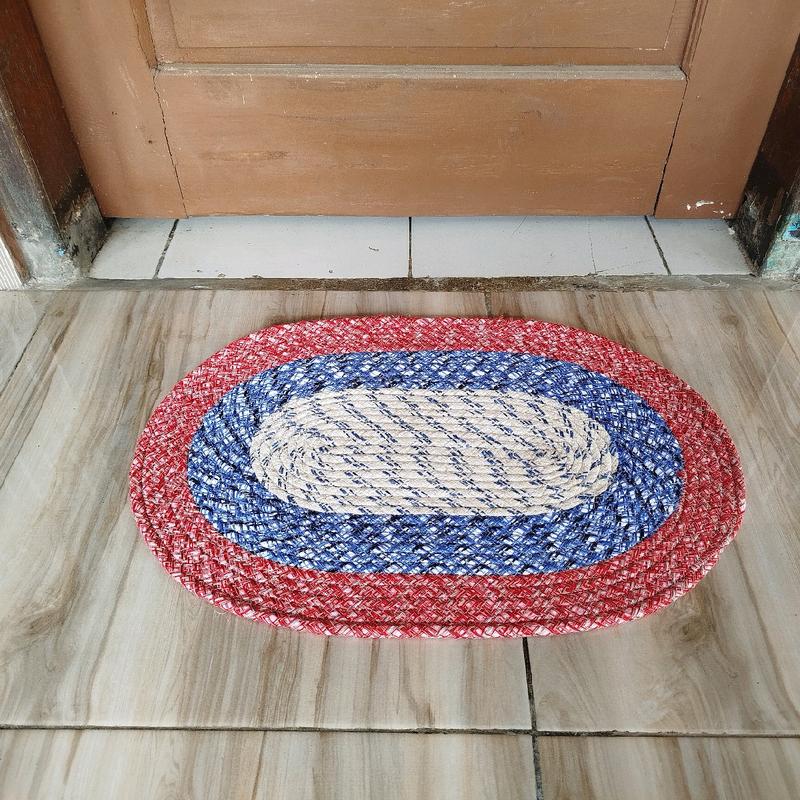 Keset Sumbu Oval Pelangi Anti Slip Daya Serap Tinggi - Lantai, Benang - Klasik Tradisional keset  kaki 6