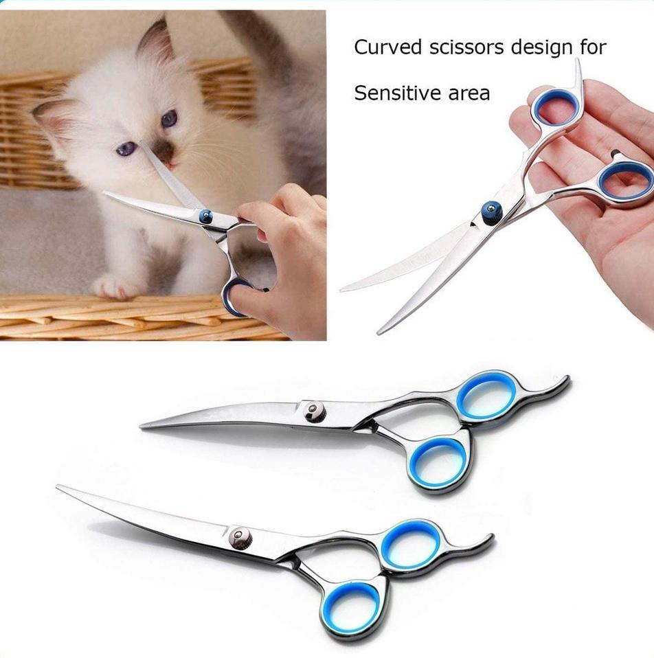 Pawsy Mart-Perlengkapan Gunting Grooming Rambut Bulu Kuku Anjing Kucing Pet Scissors Set Baja Tahan Karat 4CR13 Multifungsi Ukuran 6 Inci Ideal untuk Perawatan Hewan Peliharaan Pawsy Mart-Perlengkapan Gunting Grooming Rambut Bulu Kuku Anjing Kucing Pet Scissors Set Baja Tahan Karat 4CR13 Multifungsi Ukuran 6 Inci Ideal untuk Perawatan Hewan Peliharaan
