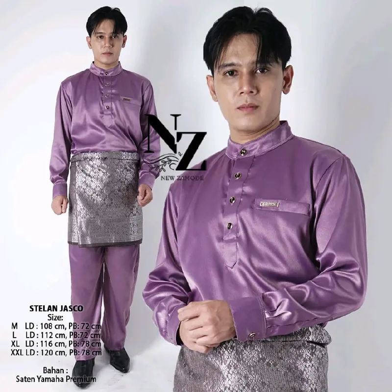 SETELAN TELUK BALANGA BAJU TANGAN MANSET DAN CELANA FREE SONGKET 8