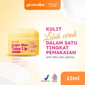 Gloow&be Bright Skin Tone-Up Day Cream | Day Cream dengan Niacinamide | Tone-Up Moisturizer | Pelembap Wajah | Makeup Base Glow