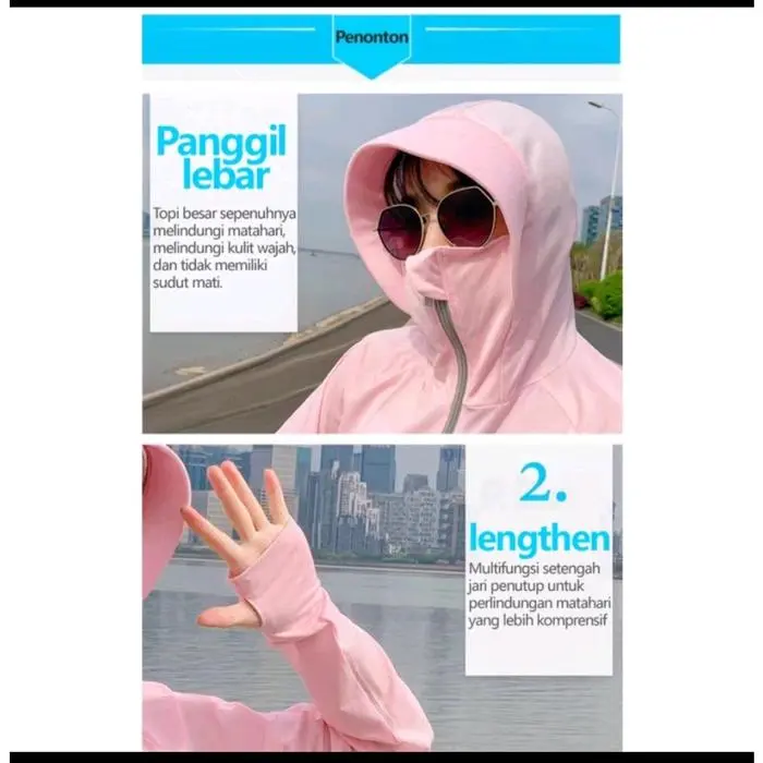 Jaket matahari IMPORT / Hoodie Pelindung UV Anti Air Anti Matahari / Jaket Anti UV / Jaket Parasut / Jacket Anti Panas / Jaket anti Panas SH JK02 0