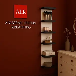 Rak Dinding Susun Minimalis Ambalan Kosmetik Serbaguna [RDS] Putih Hitam
