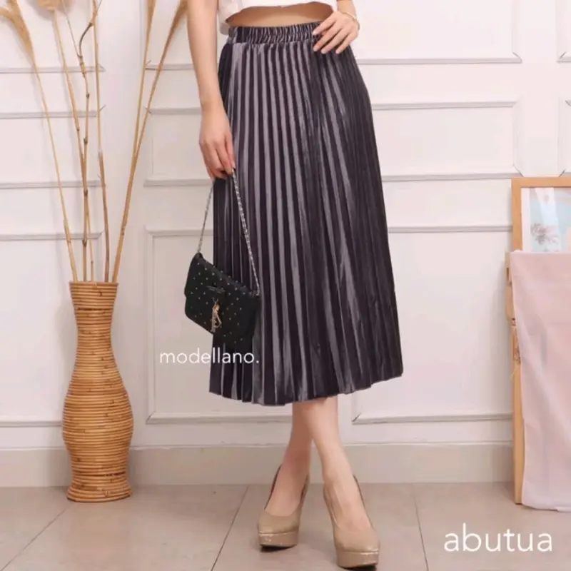 Rok bludru 7/8.rok plisket bludru tebal 7/8 premium 6