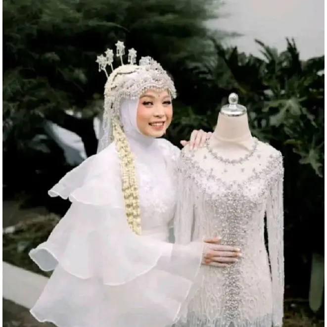 KIMONO WEEDING AURORA ROBE ORGANZA/Kimono organza 3 Layer/Kimono Organza motif mutiara Premium/kimono organza full payet