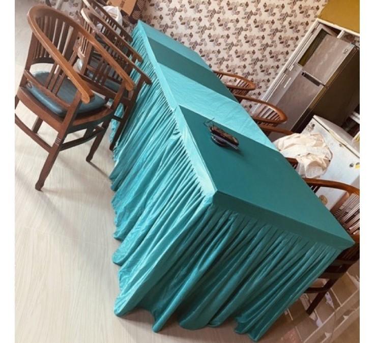 Product Introduction of Cover Meja Prasmanan 150 x 60 x 75 cm Anti-Susut dengan Bahan Abutay/Filamin Berkualitas Tinggi 3