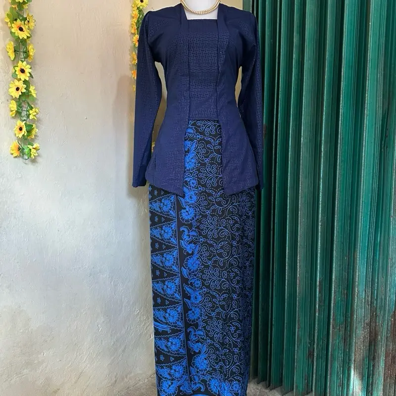 Setelan Kebaya Baduy Model Lidah Wanita, Baju Atasan Katun Panjang Hitam dengan Batik Baduy - Remaja, Tunik, Dress, Dewasa 2