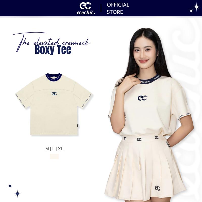 Áo Phông ECOCHIC LUX BOXY TEE ESSENTIALS B016 Local Brand Chính Hãng Unisex Form Rộng Oversize Cotton Cổ Tròn