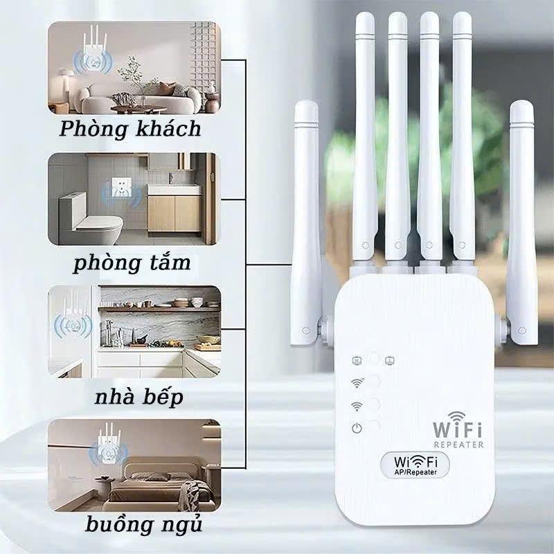 Kích Wifi 6 Râu Tốc Độ Cao Cục Kích Wifi Xuyên tường Siêu Mạnh Bộ Kích Wifi Kết Nối Xa