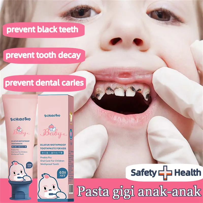 pasta gigi anak Mencegah kerusakan gigi Cocok untuk anak usia 1-12 tahun pasta gigi pemutih anak flouride kids toothpaste toothpaste baby Vitamin gigi anak mencegah gigi berlubang /pembersih gigi /pembersih 0