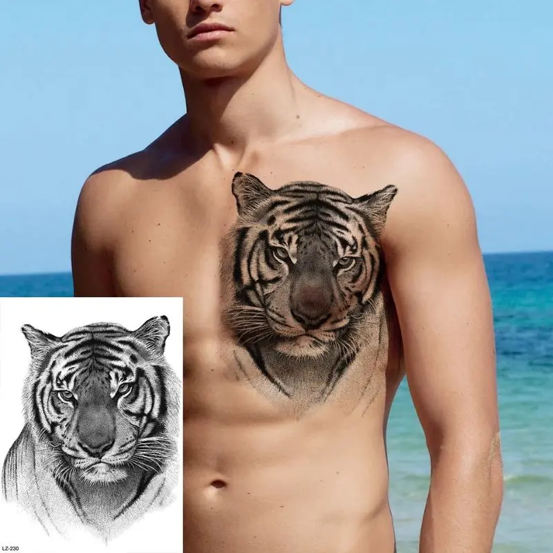 tatto temporer harimau macan tahan lama tato dada