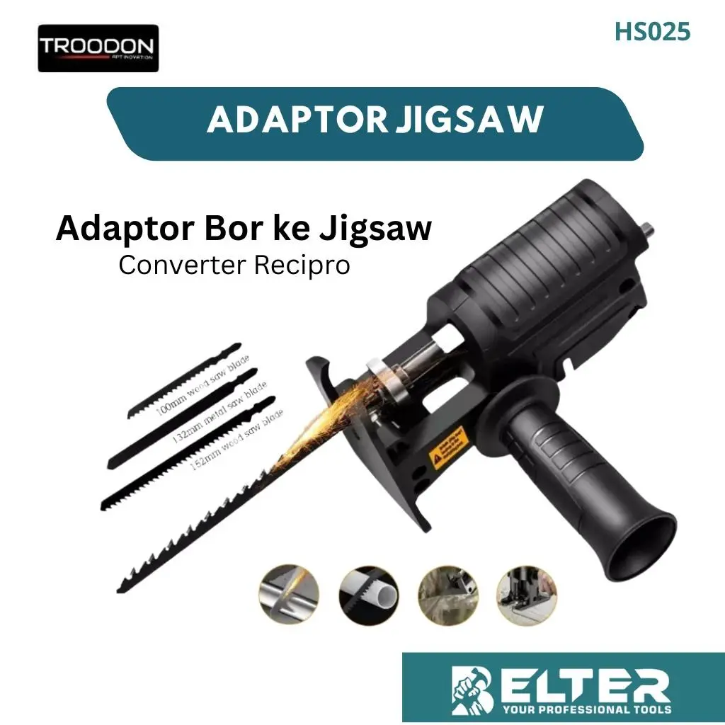 BELTER Adaptor Konventer Bor ke Gergaji JigSaw Adaptor mesin Bor Jadi Gergaji Mesin Bor Gergaji Recipro Saw
