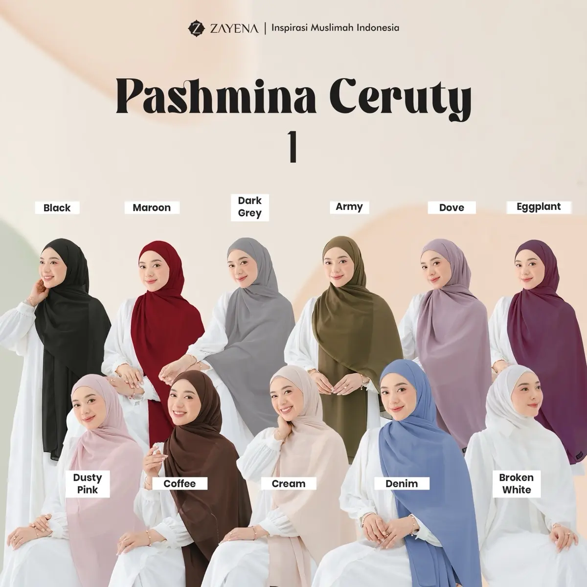 PASHMINA SYARI - PASHMINA CERUTI BABYDOLL Cantik Muslim