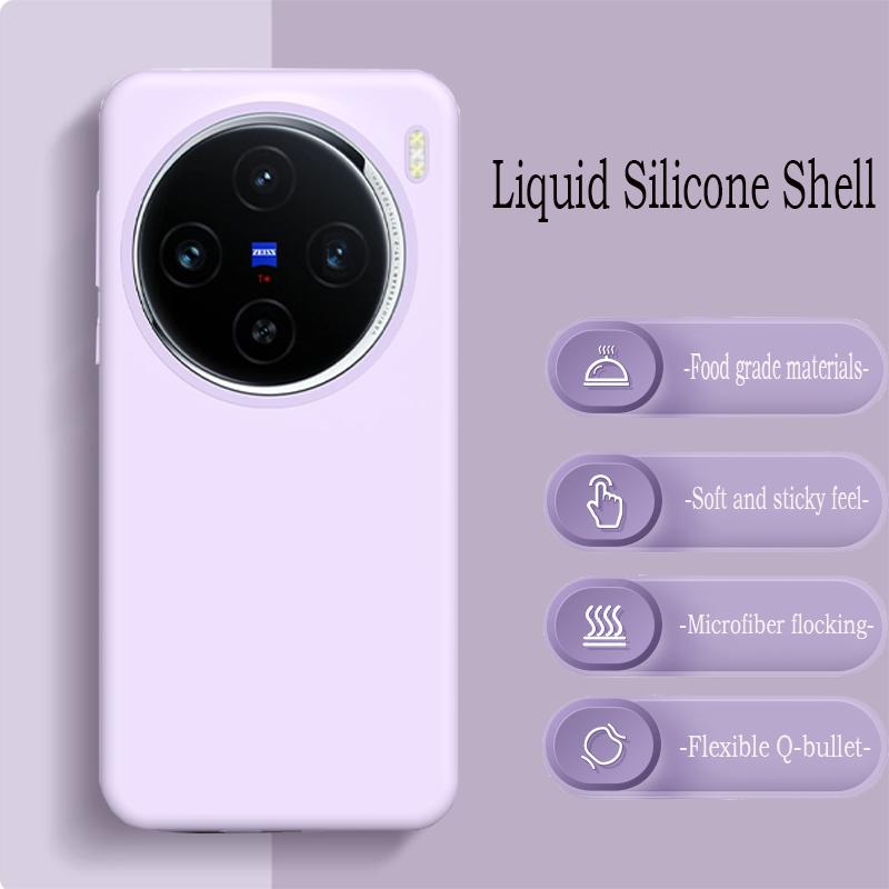 Ốp Điện Thoại Silicon Lỏng, Thích Hợp Cho Vivo X100, X100 Pro, Vivo X100s Pro, X100s, Chống Sốc, Mềm Mịn, Bảo Vệ Ốp Lưng