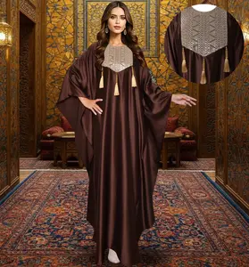 Qaira Fashion Kaftan Inaya Silk Premium All Size Fit to XXL Elegan & Mewah untuk Muslim Wanita Dewasa Remaja Pesta Lebaran