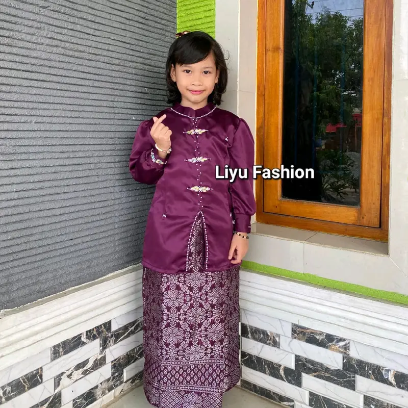 (SET SONGKET ANAK ALYYA) KURUNG MELAYU (ANAK PEREMPUAN) DAN ROK SONGKET OOTD KONDANGAN KEKINIAN MODERN Baju Seragam 0