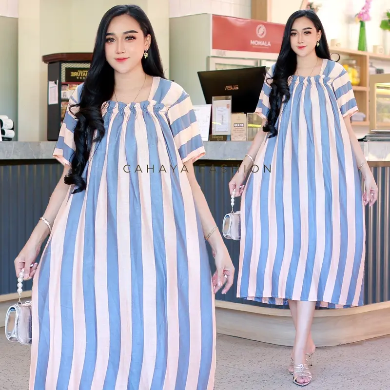 DASTER MURAH DASTER FUJI MOTIF SALUR LENGAN PENDEK BAHAN RAYON BUMIL BUSUI 1