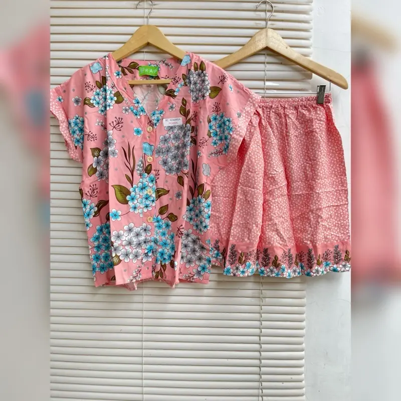 HAP Setelan Kenanga Pendek Oneset busui friendly kancing depan bahan rayon premium adem Lembut Panjang 4