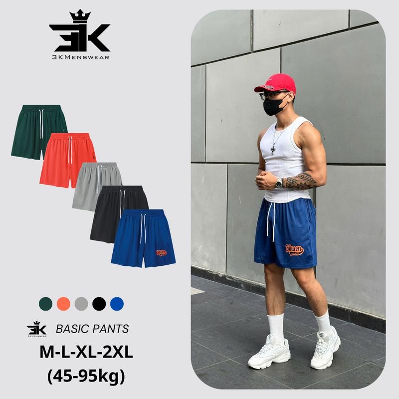 Quần đùi nam, quần short thể thao nam nữ 3KMEMSWEAR  2 lớp lót lưới chất liệu mè thể thao thấm hút mồ hôi, thoáng mát