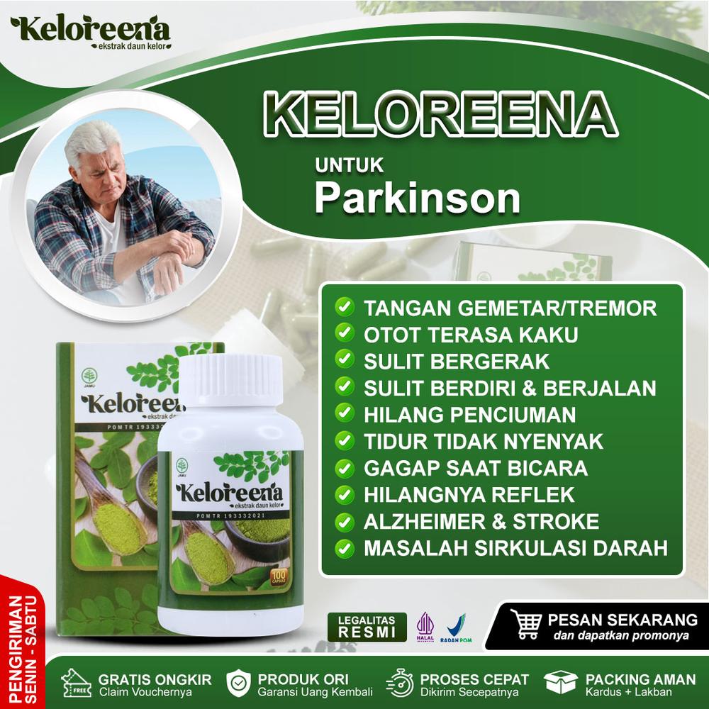Kapsul Keloreena Ektraks Daun Kelor BPOM & Halal MUI Suplemen Herbal Untuk Membantu Mengatasi Parkinson Tangan Gemetar Tremor Alzheimer Stroke Gagap Dalam Berbicara Sirkulasi Darah Bermasalah Hilangny