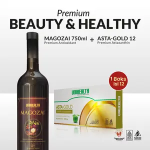 Premium Beauty & Health Pack (Magozai 750 ml (antioxidant non Astaxanthin) + Astagold 12 kapsul)