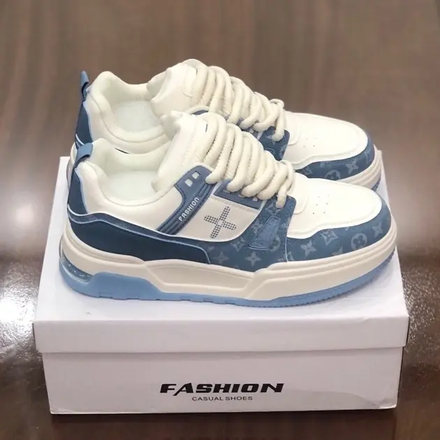 Giày sneaker giày lê_vy thể thao nữ màu xanh cao cấp phong cách trẻ trung dễ phối đồ,giày thể thao luôn vui tươi nữ