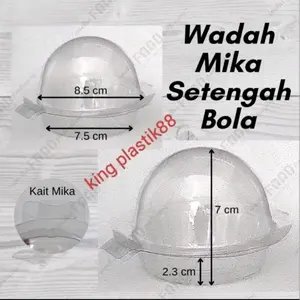 50pcs Wadah Mika Puding Kue muffin Cake Tart Setengah Bolu Bulat MINI