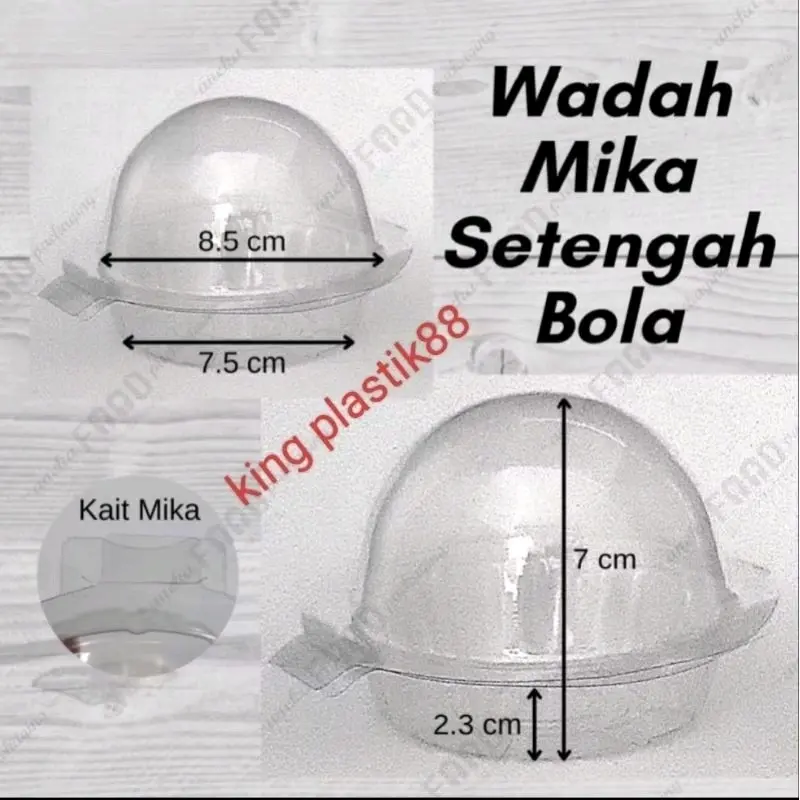 50pcs Wadah Mika Puding Kue muffin Cake Tart Setengah Bolu Bulat MINI