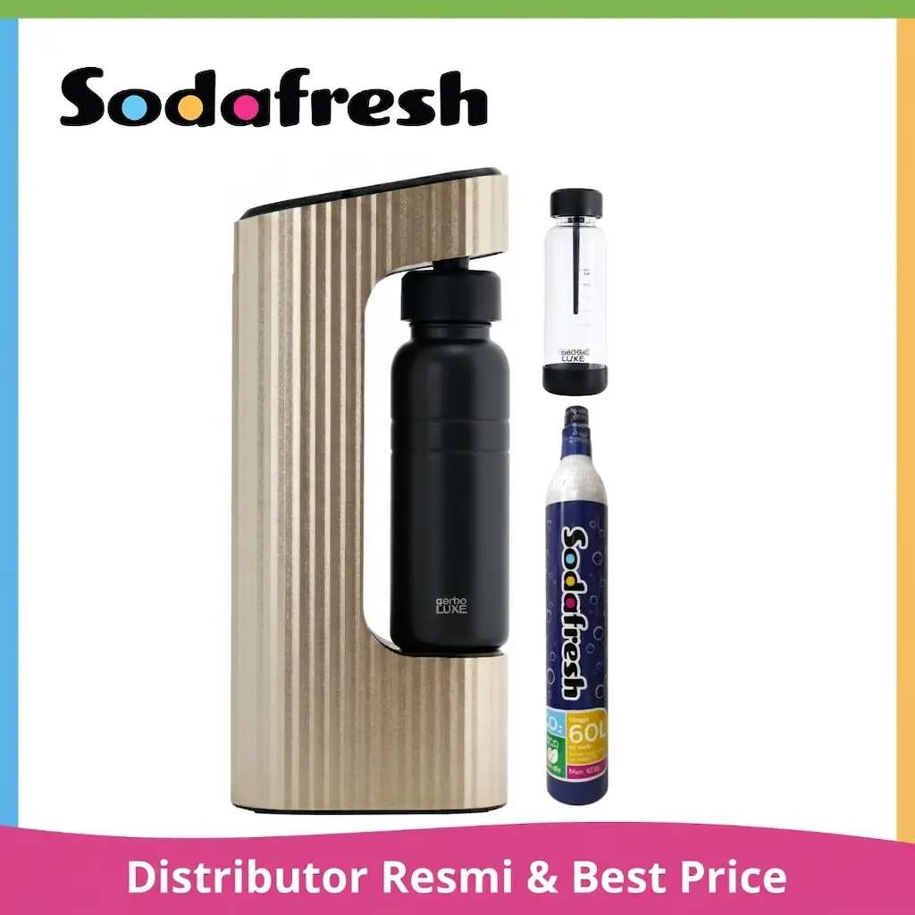 qarbo LUXE Starter Set with Stainless Steel Bottle (Gold) by Sodafresh