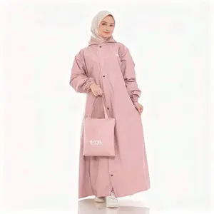 JAS HUJAN GAMIS WANITA DEWASA FULL RESLETING & NON RESLETING bahan tebal halus kuat & elastis by EXCEL