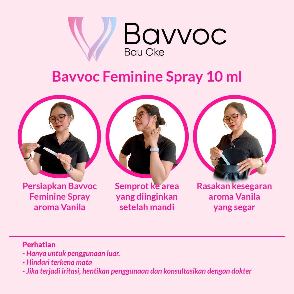 BAVVOC Feminine Spray Wanita Wangi Vanila Non Alkohol 10ml I BPOM I Halal
