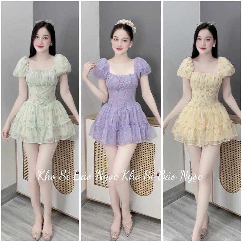 [V050 CO BIG SIZE ] Váy Hoa Thiết Kế Đan Eo Kho Sỉ Nguyễn Bảo Ngọc