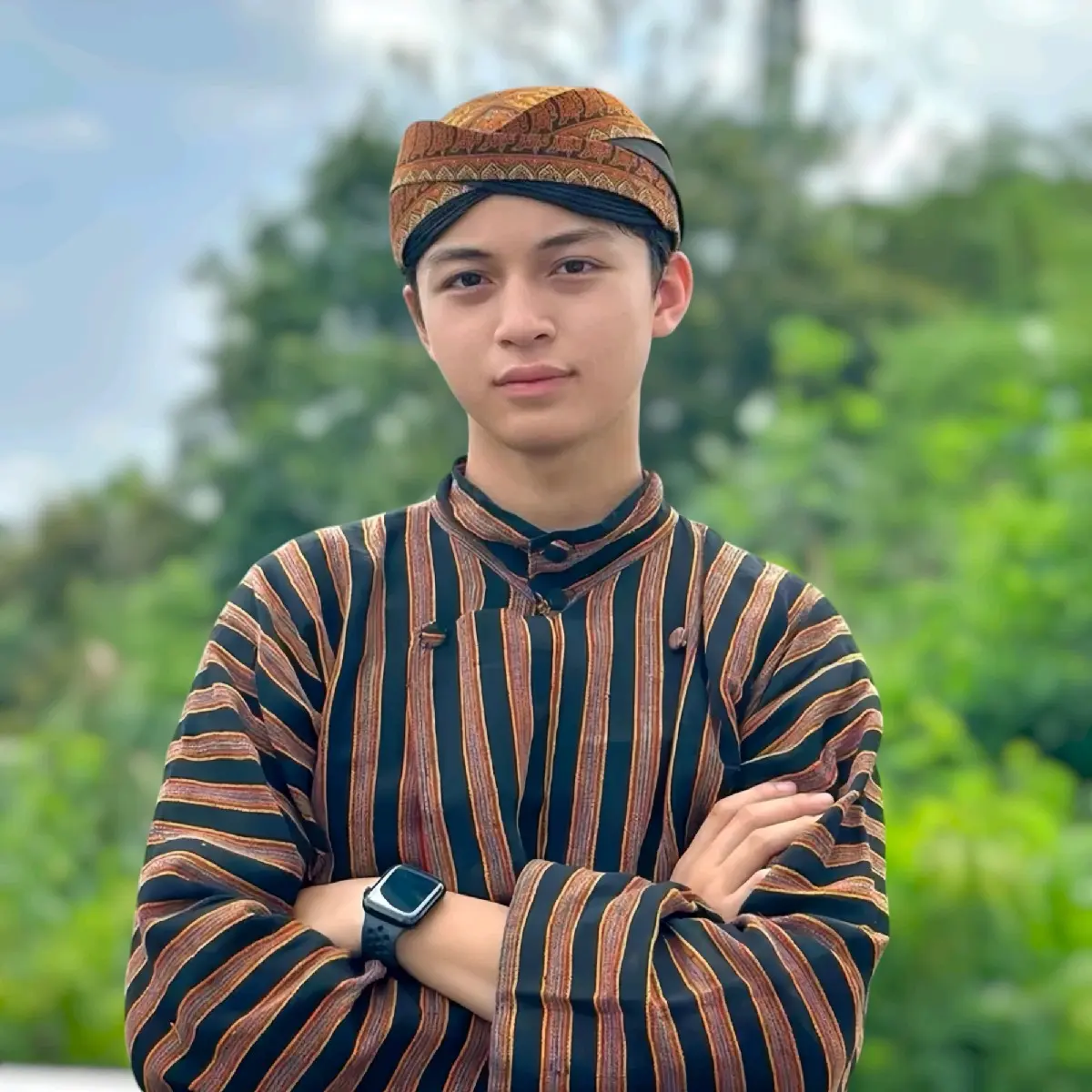 Surjan Baju Adat Pria Jawa Dewasa - Motif Solo Jogja Garis-Garis Katun Rajut Remaja Dewasa