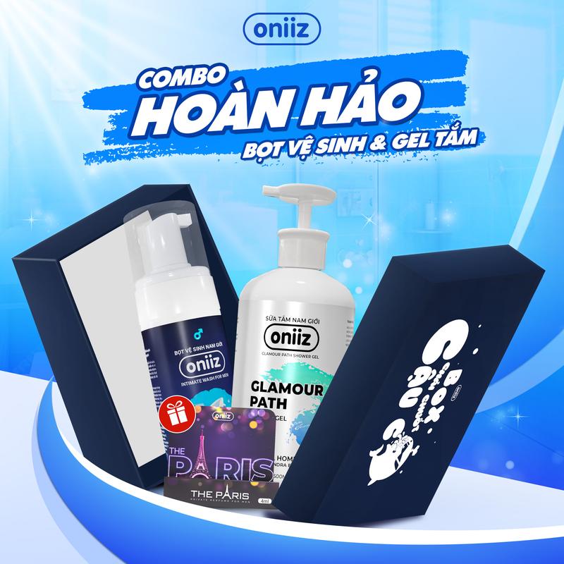 ƯU ĐÃI LIVESTREAM | Combo hoàn hảo Bọt vệ sinh nam giới Sữa tắm hương nước hoa Oniiz - Quà tặng nước hoa chai dùng thử