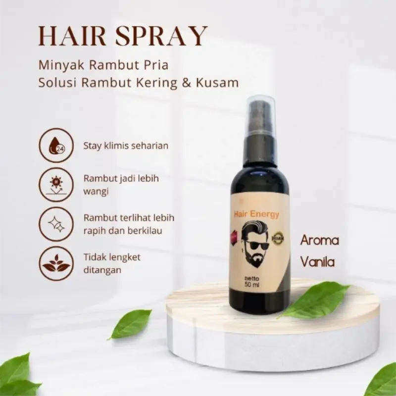 [ISI 2 PCS] Parfum Rambut Hair Energy 60ml - Atasi Bau Tak Sedap & Perawatan Rambut - Minyak 4