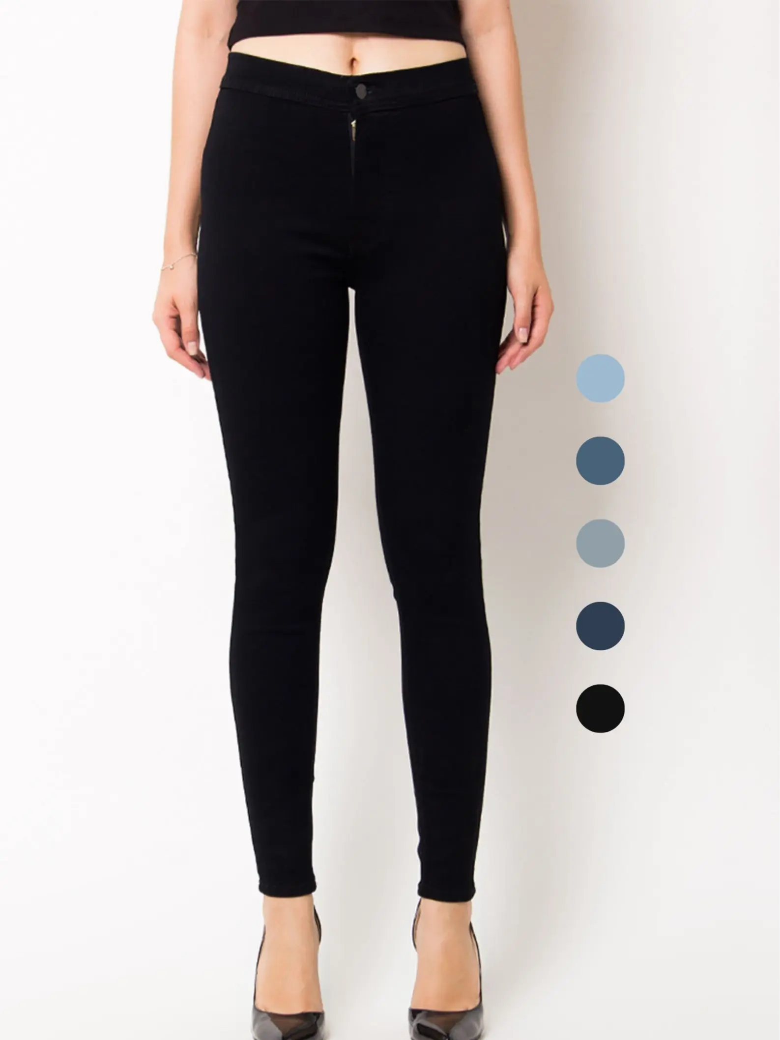 NUBER Highwaist Celana Jeans Skinny Petunia All Hitam Putih