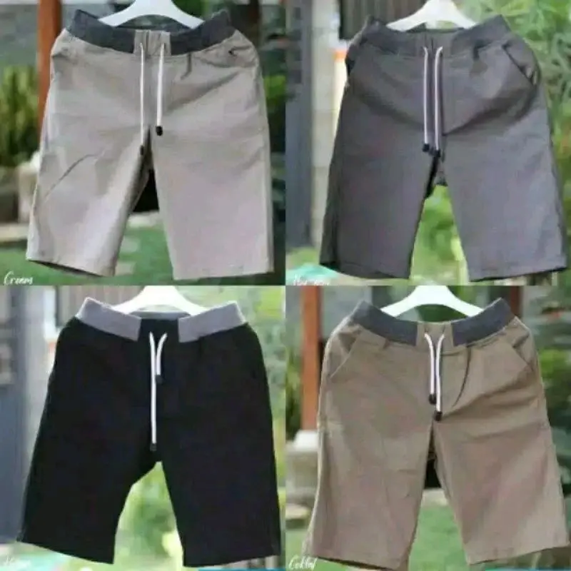 chinos pria pendek pria santai Celana