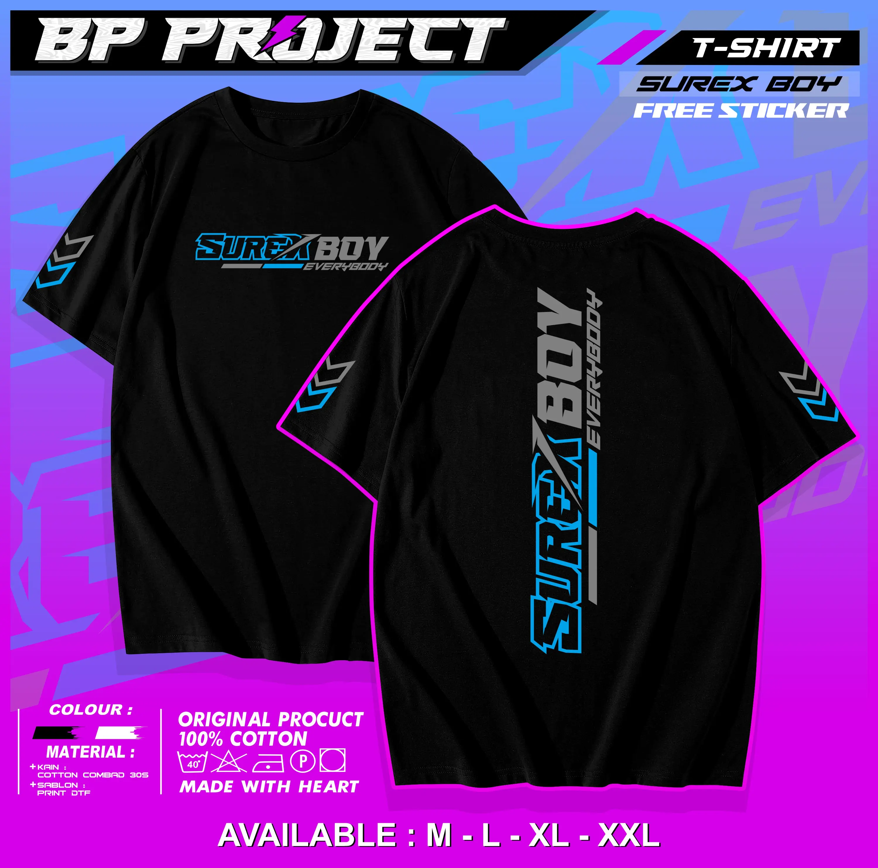 KAOS SUREX BOY EVERYBODY GANK - KAOS SUREX GANK SUPERMOTO GANK DRIVER CRF KLX DTRACKER KTM UNISEKS PRIA WANITA - FREE STICKER