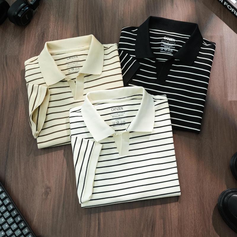 Áo Polo Nam Sọc VIBESTRIP Chất Vải Cotton Xương Cá Cao Cấp Trẻ Trung Thanh Lịch - CATIZEN