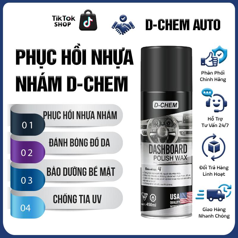 [Chai lớn 450ml] Chai Phục Hồi Nhựa Nhám D-Chem Dashboard Polish 450ml~380g Dạng Xịt Dưỡng & Đánh Bóng Nhựa Nhám Ô Tô Xe Máy