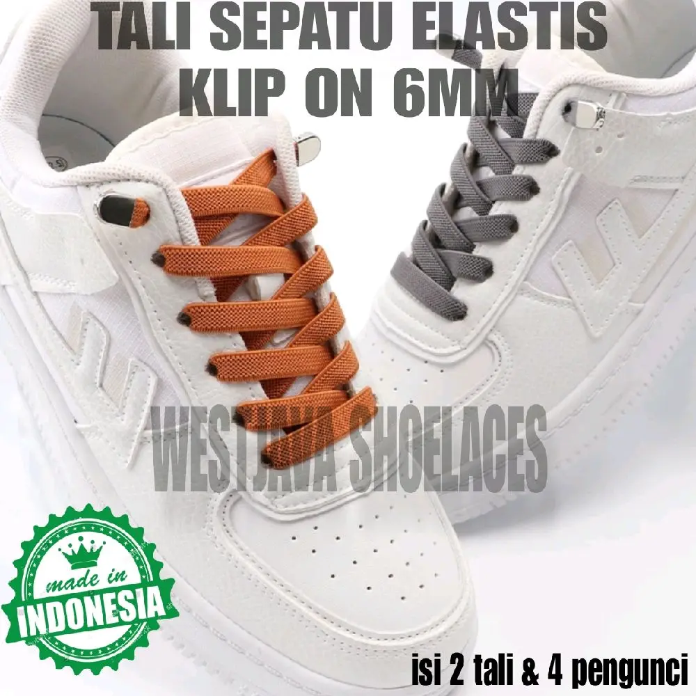 Tali Sepatu Elastis dengan Klip On 6mm - Model Shoe