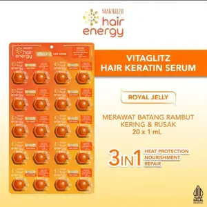 MAKARIZO VITAGLITZ HAIR VITAMIN SERUM 20x1 Haircare Treatment rambut pelembut ginseng Perawatan Energy curl cream pengharum minyak