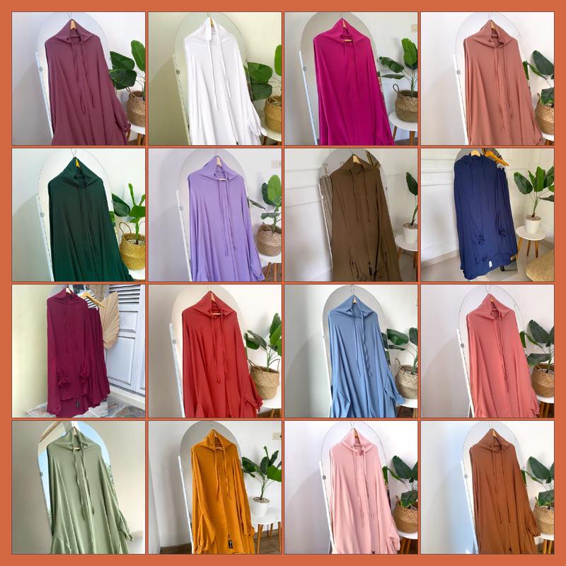 Setelan Hijab Bergo Yasmin Crinkle Airflow Lengan Panjang Lonceng Wudhu Friendly Serap Keringat Berbagai Macam Warna By Arlgalery 3